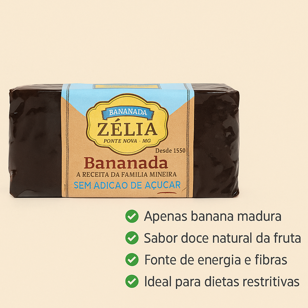 Bananada Barra Zero Açúcar Zélia